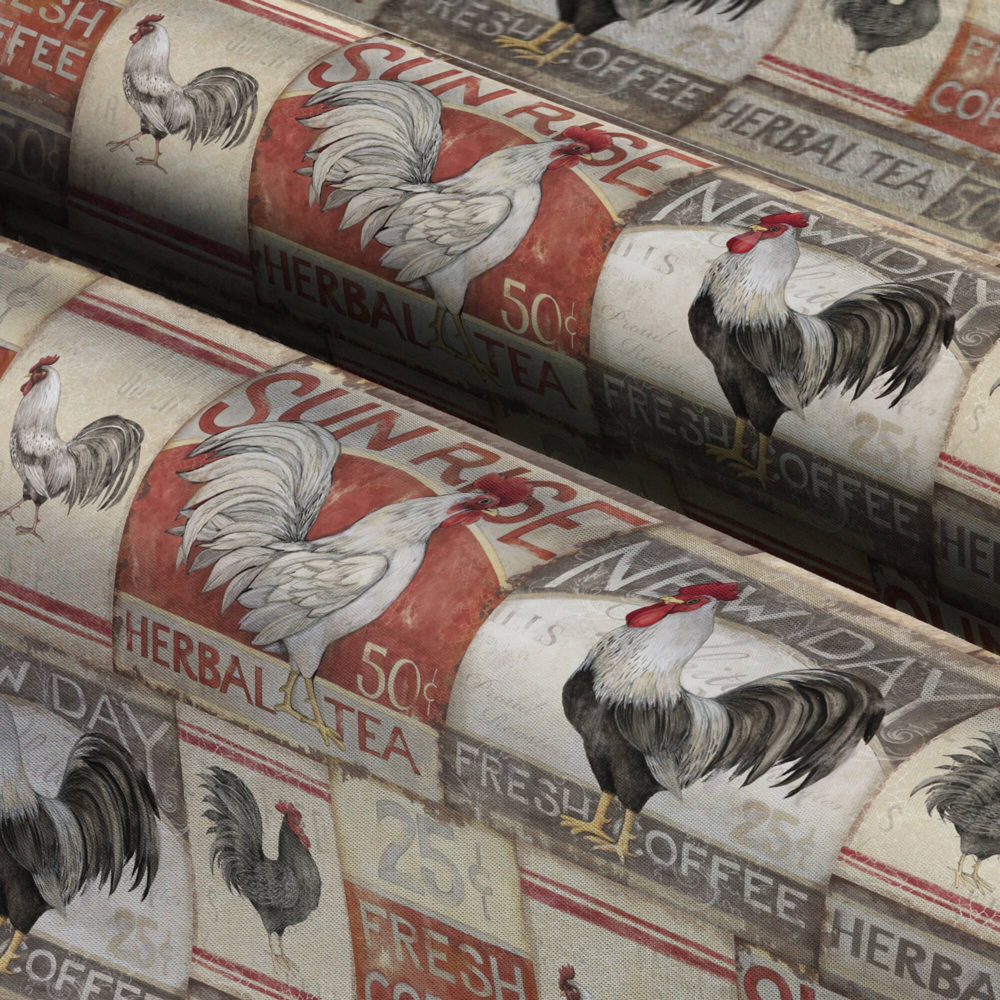 Susan Winget Farmhouse Rooster Patch Cotton Fabric